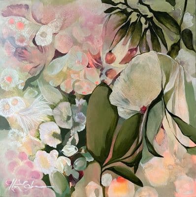 Florales Motiv, Acryl auf Leinwand
